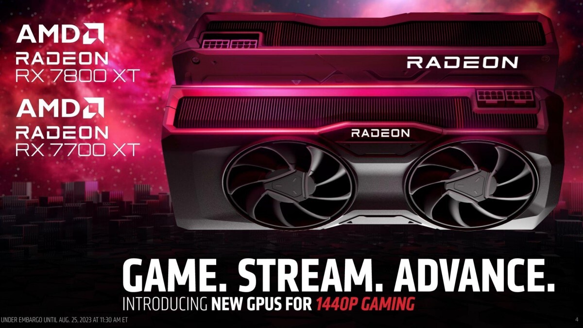 AMD Radeon RX 7800 XT 16GB and RX 7700 XT 12GB Announced